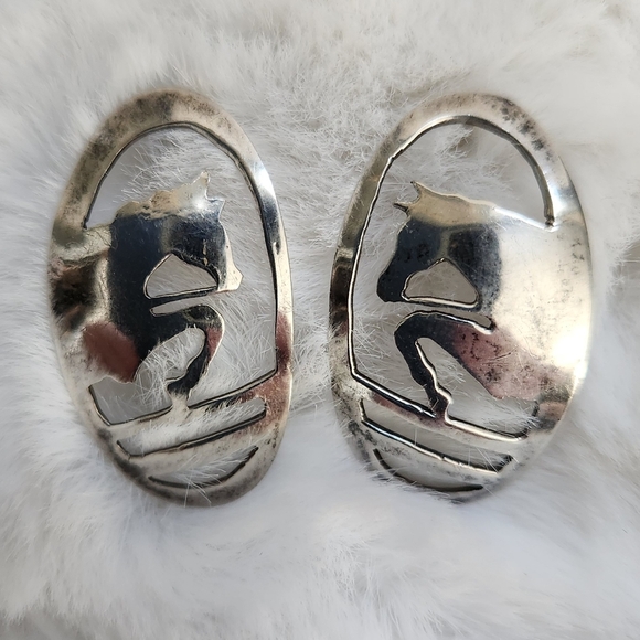 Vintage Silver Equestrian Showjumping horse earrings - Picture 6 of 8